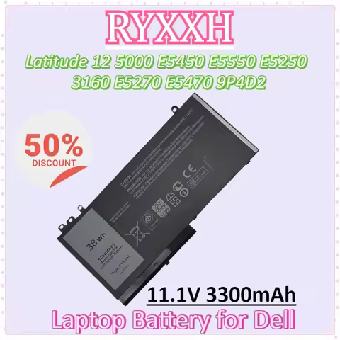 New RYXXH 11.1V 3300mAh 38Wh Laptop Battery for Dell Latitude 12 5000 E5450 E5550 E5250 3160 E5270 E