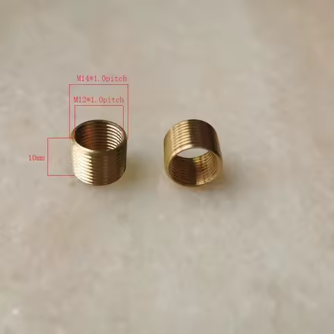 M12*1.0mm to M14*1.0mm Threaded Hollow Tube Adapter Inner Outer Threaded Coupler Conveyor Adapter 10