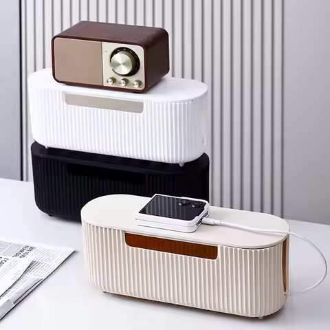 Cable Storage Box Desktop Power Strip Storage Box Dustproof Socket Storage Box Home Wire Case Wire M