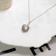 紫光拉長石 愛心14KGF項鍊