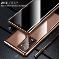 Privacy Magnetic Case For Samsung Galaxy S22 Ultra S21 Plus Note 20 Ultra Magnet Metal Tempered Glas