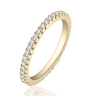 cincin cincin 916 14k Gold Ring Female Small Italian Rose Gold Colorful Gold Row Diamond Diamond Rin