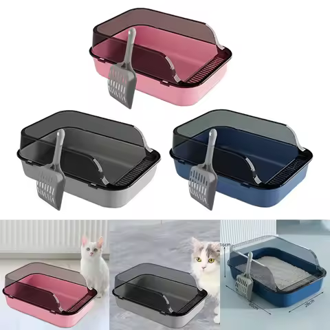 T5 BOGO Deal! Extra Large Cat Litter Tray with Scoop - Anti-Spill Design, Comfort & Safety (Free Cat