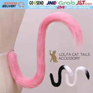 Kitten Tail Ekor Kucing Cat Neko Jepang Anime Cosplay Costume Halloween Pesta Aksesoris 80cm
