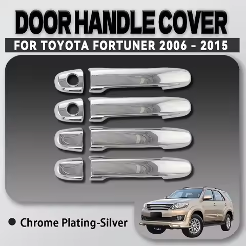 For Toyota Fortuner 2006 - 2015 Abs Silver Black and Carbon Fiber Door Handle Cover Trim Car Accesso
