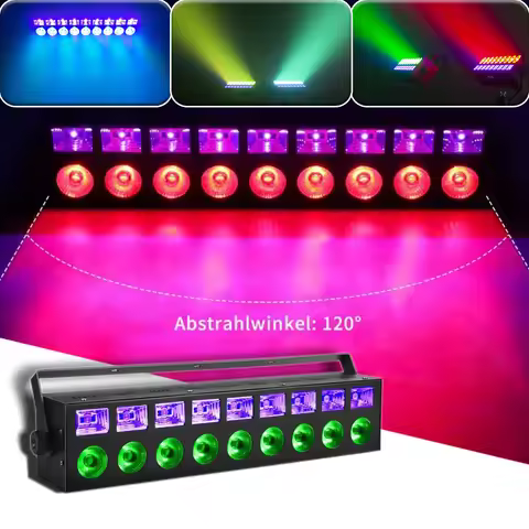 LED Wash Bar 2in1 Effect RGBW and UV Sound Control Light DMX Control Music Rhythm Colorful LAMP DJ D