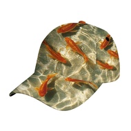 SPORTS THEME baseball cap goods-Koi Swimming + "Lively Red Koi Playing in Water" Slogan, HJGH395A1b2