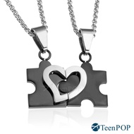 Couple Pair Chain ATeenPOP Steel Necklace Love Puzzle Love Puzzle Necklace 1989 One Mind Same Style 