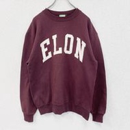 二手 Champion 運動衫/運動鞋，學院風，紅紫色，酒紅色，M 碼