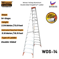 Winner Ladder 14-Step Aluminium Double-Sided TanglePruf™ Ladder 150Kg Duty Rating Ladder Tangga Lipa