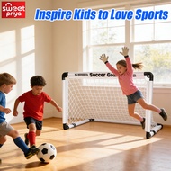 Home Foldable Kid’s Soccer Goal With Pump Ball Mini Backyard Group Indoor Football Game 2-5 Person