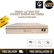 Flamingo Pocketed Spring Virgo 14" Box Top Mattress In Ice Silk Quilting. All Sizes Available.