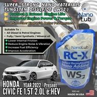 NanoLub RCX WS2 Engine Oil Additive - Honda Civic FE 1.5T 2.0L eHEV ( Year 2022 - Present ) 100ml Ma