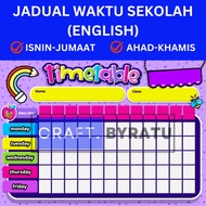 [BI] Jadual Waktu Kelas Boleh Ubah | Jadual Waktu Sekolah Boleh Ubah | School Timetable Class
