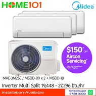 Midea Inverter Multi-Split AirCon MAE-3M25E - MSEID-09 x 2 + MSEID-18