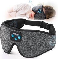 Voerou Sleep Mask with Bluetooth Headphones Zero Pressure Wireless Sleeping Eye Mask 100% Light Bloc