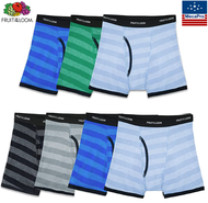 Fruit of the Loom® Boys Tag Free Cotton Boxer Briefs กางเกงในชายเด็ก ผ้าฝ้าย ทรงบ็อกเซอร์บรี๊ฟ S–XL 