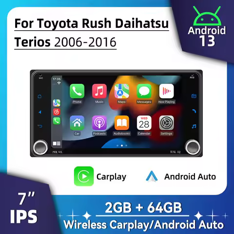 7" Android 2 Din Car Radio for Toyota Rush Daihatsu Terios 2006-2016 Wireless Carplay, Android Auto 