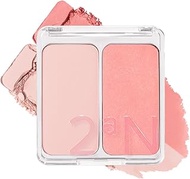 2aN Dual Color Face Blusher, Buildable & Blendable Cheek Color, Natural & Vibrant Finish, Long-Lasti