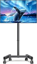 Perlegear TV Stand Rollable TV Trolley for 13-50 Inch TVs with 30° Tilt, Universal TV Stand for LED/