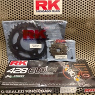 Honda MSX 125 15T Sprocket Set - 34T Sprocket RK 428ELO O-ring Genuine Rubber Seal RK TAKASAGO