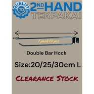 Terpakai/Second Hand Double Hook withprice tag houlder 20cmL,25cmL,30cmL/Panjang/use at Gondola Rack