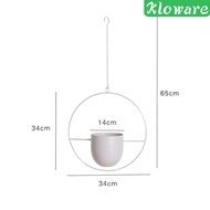 [KLOWARE] Metal Hanging Planter Pot Indoor Outdoor Flower Pot Plant Holder White Round