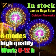 360LED Lampu Raya Solar Fireworks Lights 8Modes Waterproof for Hiasan Ramadan Outdoor Home Decor