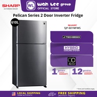 [SAVE4.0 NUR] SHARP 610L 720L 2 Doors Top Mount Pelican J-Tech Inverter Refrigerator SJP601MFMS/SJP8
