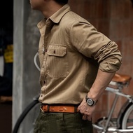 American Retro Engineer's Shirt - Casual Workwear for Spring & Autumn