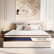 Viplive Queen Size Mattress, 10-inch Memory Foam Mattress with Individual Pocket Springs, Queen Mattress Breathable and Pressure-Relieving, Queen Size Mattresses 80"*60"*10"