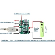 MODUL CHARGER STEPUP BATERAI 18650 3.7V 5V 9V ADJUSTABLE