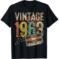 Men's cotton T-shirt Vintage 1963 62nd Birthday Gifts For Men Women 62 Year Old T-Shirt Fast Shippin