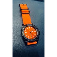 ※Seiko Mod 精工 橘面 黑遊艇 自動上鍊 藍寶石玻璃 機械錶