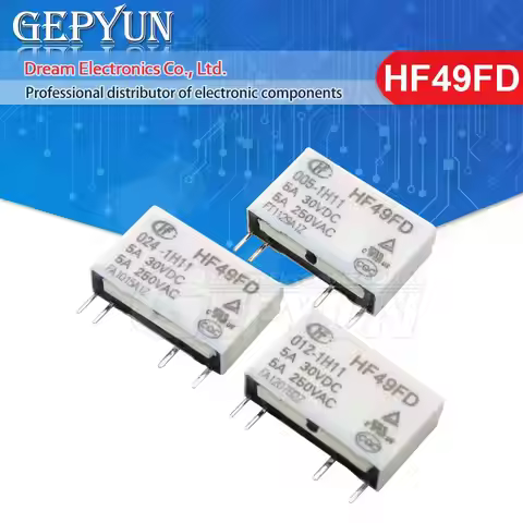 5pcs HF49FD HF49FD-005-1H11 HF49FD-012-1H11 HF49FD-024-1H11 Relay HF49FD-005 012 024 1H11 4Pin 5A Re