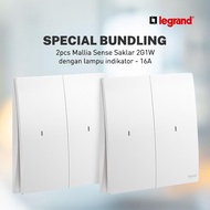 2pcs - Legrand Mallia Sense Switch 2G 1W Indicator - 281012MW MW MW MW