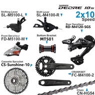 SHIMANO M4100กลุ่ม DEORE 2X10 Speed MTB M5100คันโยกเปลี่ยนเกียร์ซ้าย M4100 170มม. 175มม. 36-26T Cran
