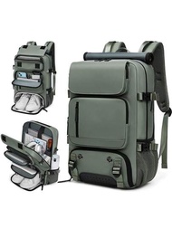 女用旅行背包帶 Usb 充電口擴充 39l 健行商務筆記型電腦背包男士 Usb 充電大容量 17 吋防水書包週末過夜包