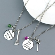 Wicked the Musical Inspired Elphaba and Galinda because i know you Friendship Necklaces Magic Wand B