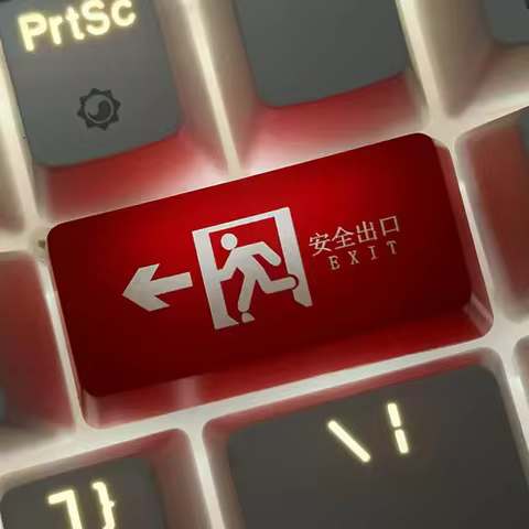 NEW ABS Oem Height For Enter Backspace Keycaps Red Black Safety Exit Sign Replacement Mechanical Key