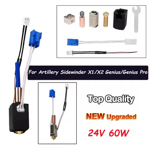 For Artillery Sidewinder X2 Hotend Upgrade Sidewinder X1 Hotend Kit 24V 64W Heating Tube Thermistor 