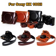 Leather Camera Case Cover Bag for Sony Cyber-shot RX 100M3 RX100 M3 rx100ii DSC-RX100 m3 rx100 iii R