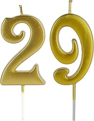 Gold 29th & 92nd Number Birthday Candles for Cake Topper, Number 29 92 Glitter Premium Candle Party 