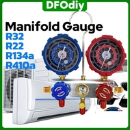 DFOdiy [ FREE ADAPTER ] Manifold Gauge R32 R410a R22 R134a GAS METER Set Air Cond Refrigerant Air Co