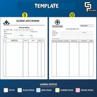 NEW!! READY!! Kartu Rekam Medis [ Paket dapat 200 lembar ] Medical Record Card pasien klinik kecanti
