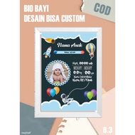 Custom Photo Gift Baby Biodata Baby Biodata Baby Frame Print
