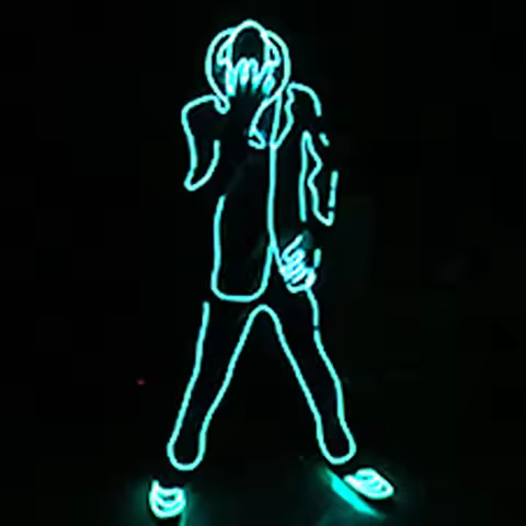 EL Wire Light Up MJ Costume Glow In The Dark LED Dance Clothing Night Show Costumes Cosplay Luminous