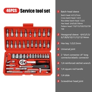 46PCS Chrome Vanadium Bolt Socket 46PC Wrench Screwdriver Bit Set Repairing Kit Tool Set Repair Ratc
