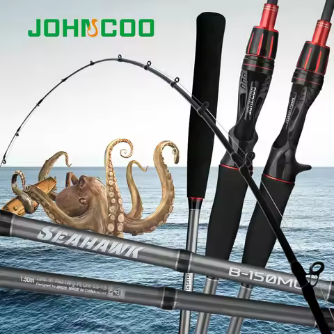 JOHNCOO Cuttlefish Fishing Rod Super Light Saltwater Squid Boat Fishing Rod Sensitive Light Jigging 