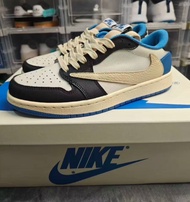 💜Travis Scott×Fragment Design×Nike Air Jordan 1 Low OG SP 三方聯名「Military Blue」倒勾 白藍黑 波鞋 男女同款 籃球鞋 運動鞋